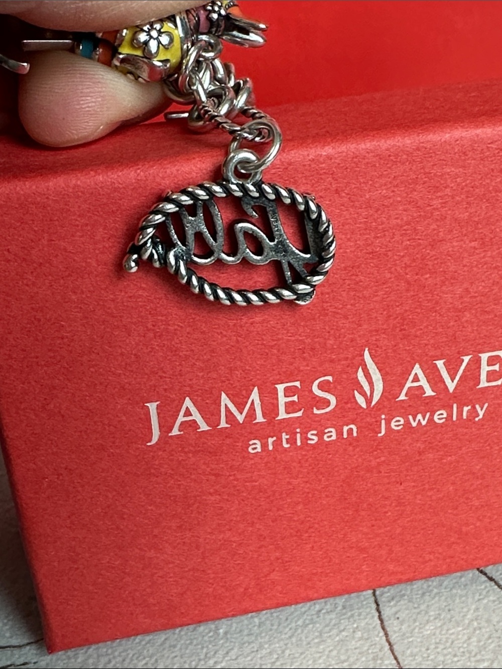 James Avery RETIRED silver rope Y’all Lasso charm - Picture 2 of 4